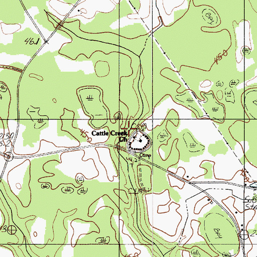Topographic Map of Cattle Creek Church, SC
