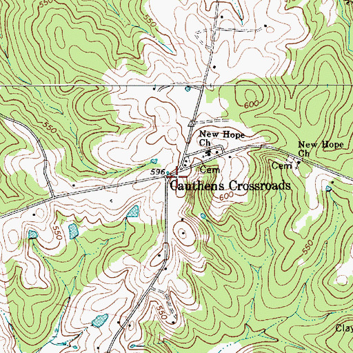 Topographic Map of Cauthens Crossroads, SC