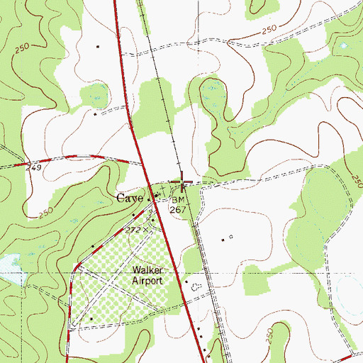Topographic Map of Cave, SC