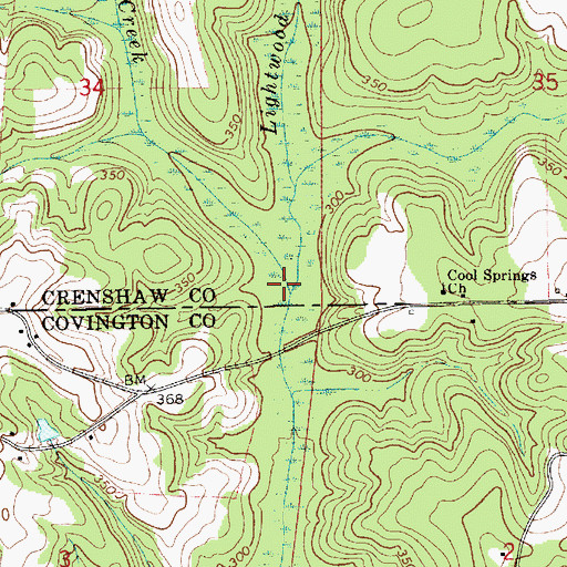 Topographic Map of Pigpen Creek, AL