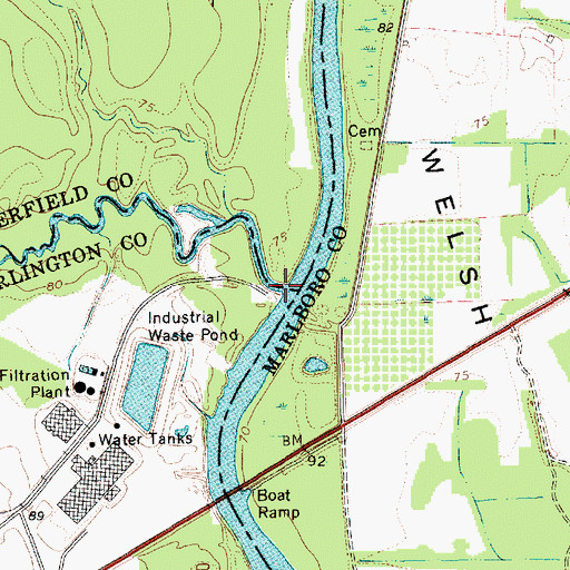 Topographic Map of Cedar Creek, SC