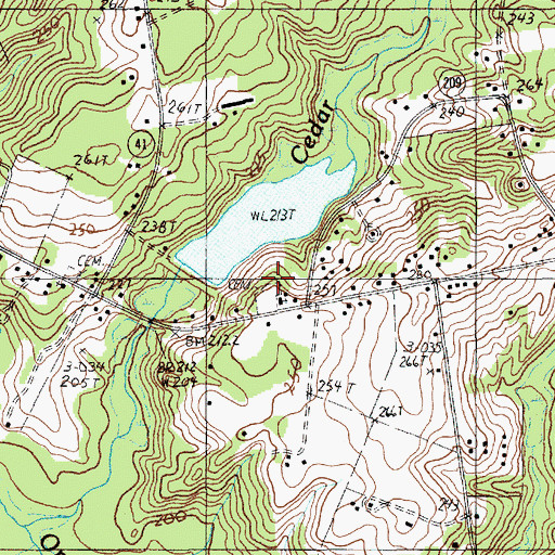 Topographic Map of Cedar Creek Church, SC