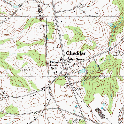 Topographic Map of Cedar Grove Baptist Church, SC