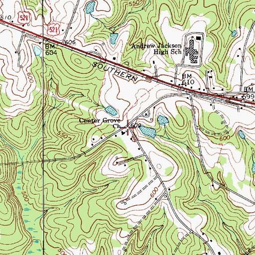 Topographic Map of Center Grove Church, SC