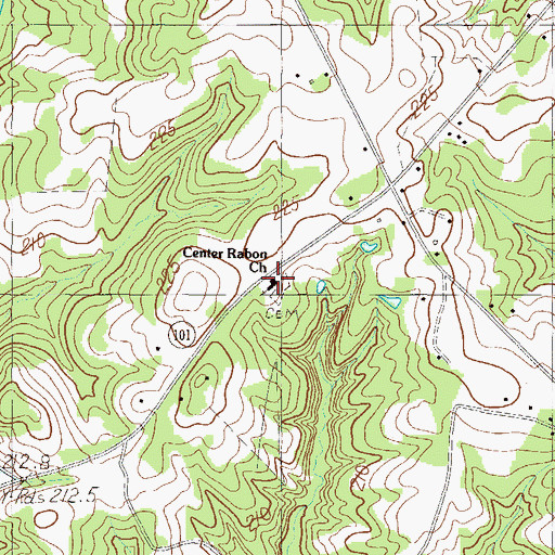 Topographic Map of Center Rabon Church, SC