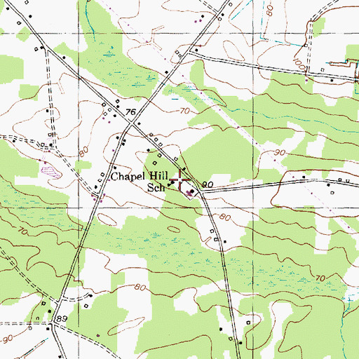 Topographic Map of Chapel Hill School, SC