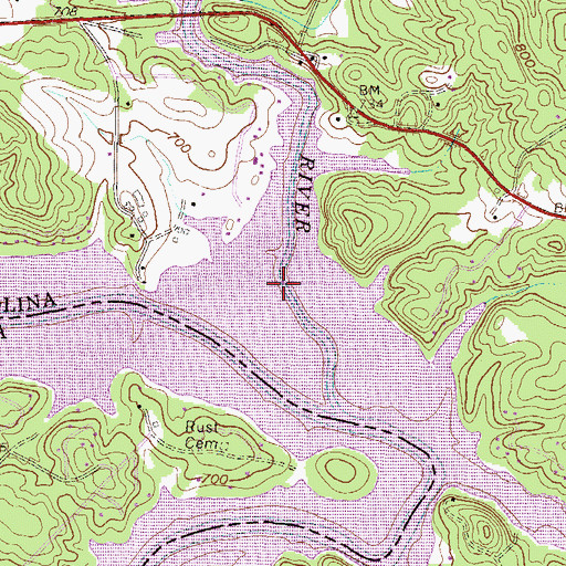 Topographic Map of Chauga River, SC