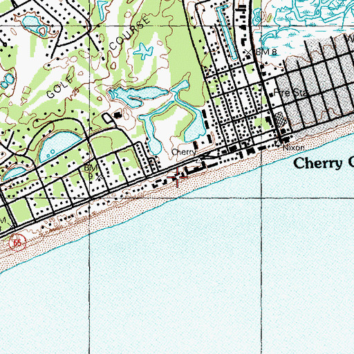 Topographic Map of Cherry Grove Beach, SC