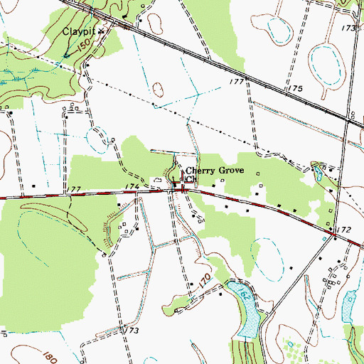 Topographic Map of Cherry Grove Church, SC