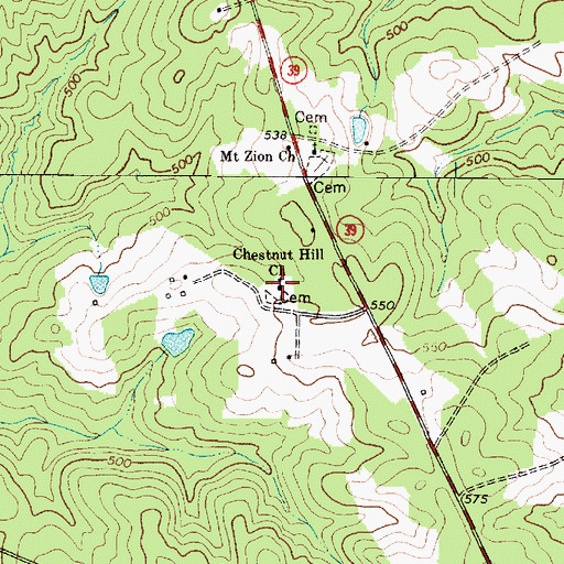Topographic Map of Chestnut Hill Church, SC