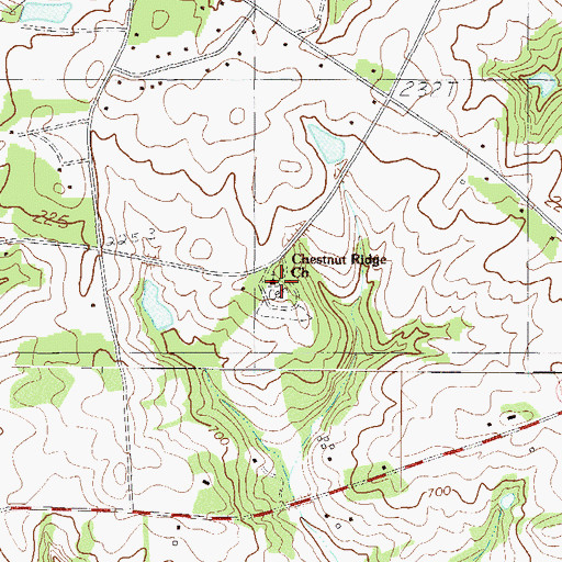 Topographic Map of Chestnut Ridge Church, SC
