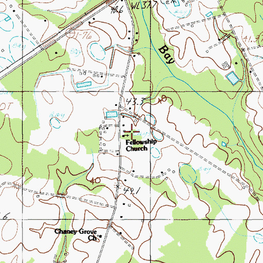 Topographic Map of China Grove School (historical), SC