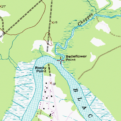 Topographic Map of Choppee Creek, SC