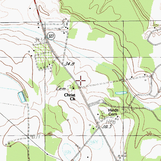 Topographic Map of Christ Church, SC