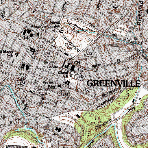 Topographic Map of Christ Church, SC