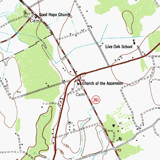 Topographic Map of Church of the Ascension, SC