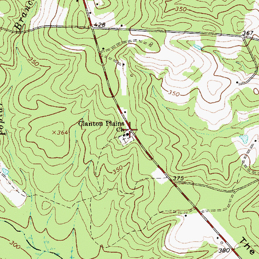 Topographic Map of Clanton Plains Baptist Church, SC