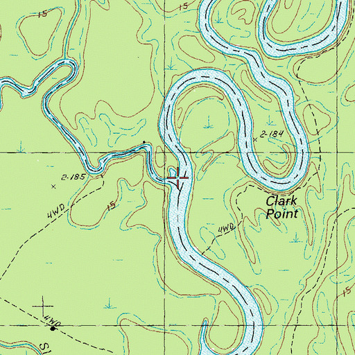 Topographic Map of Clark Creek, SC