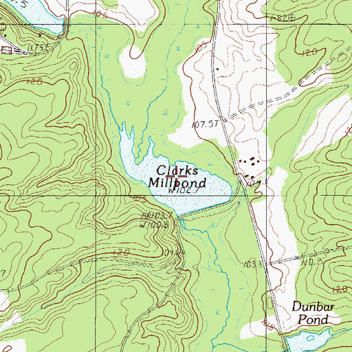 Topographic Map of Clarks Millpond, SC