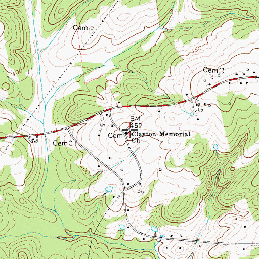 Topographic Map of Clayton Memorial Church, SC