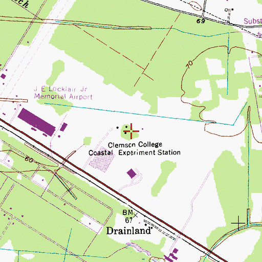 Topographic Map of Clemson College Coastal Experiment Station, SC
