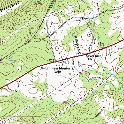 Topographic Map of Clingham Memorial Cemetery, SC