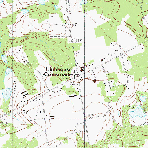 Topographic Map of Clubhouse Crossroads, SC
