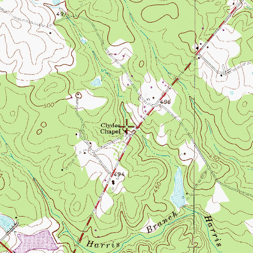 Topographic Map of Clydes Chapel, SC