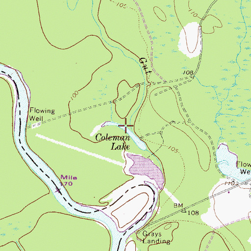 Topographic Map of Coleman Lake, SC