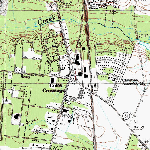 Topographic Map of Coles Crossing, SC