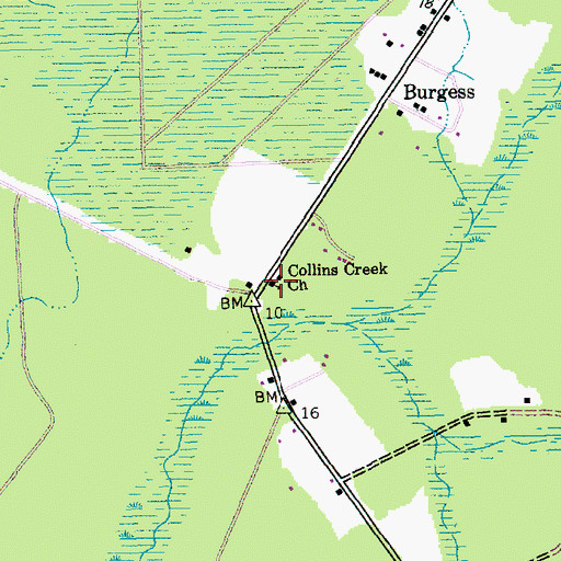 Topographic Map of Collins Creek Church, SC