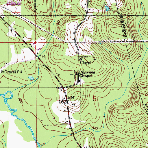 Topographic Map of Pilgrims Chapel, AL