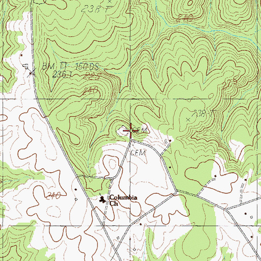 Topographic Map of Columbia Church, SC