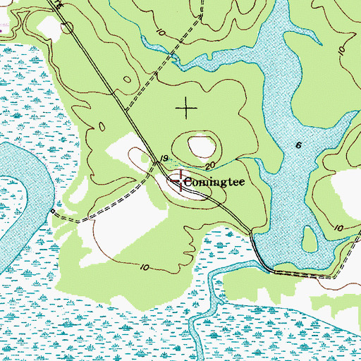 Topographic Map of Comingtee, SC