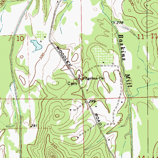 Topographic Map of Pilgrims Church, AL