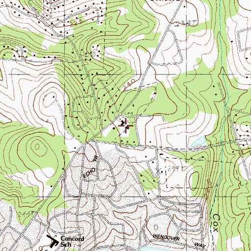 Topographic Map of Concord Baptist Church, SC
