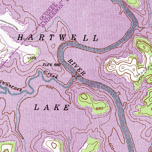 Topographic Map of Coneross Creek, SC