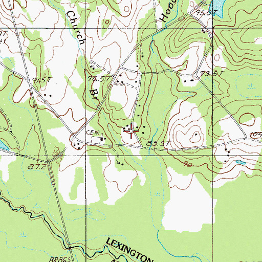 Topographic Map of Convent Church, SC