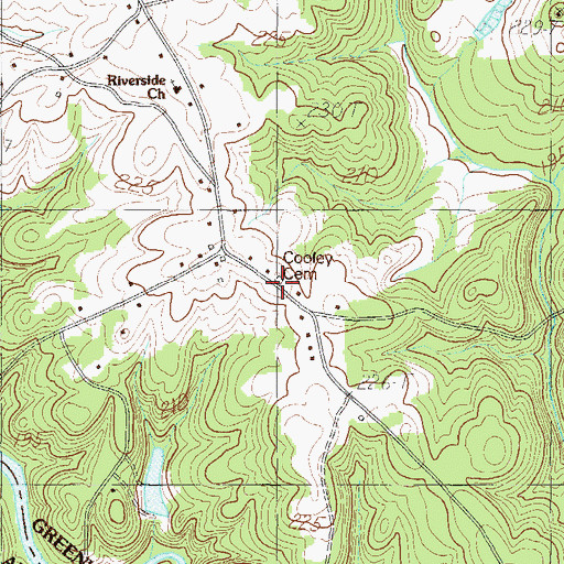 Topographic Map of Cooley Cemetery, SC