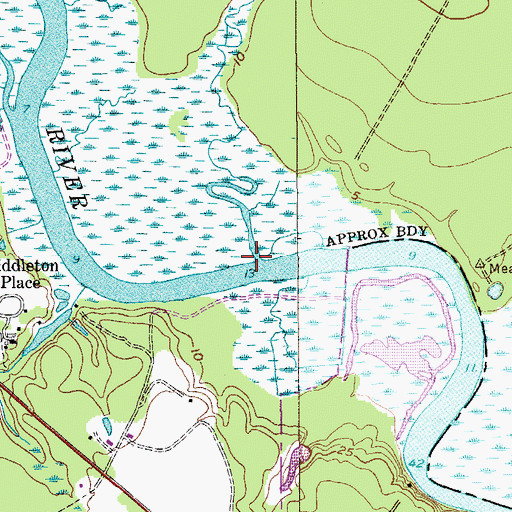 Topographic Map of Coosaw Creek, SC