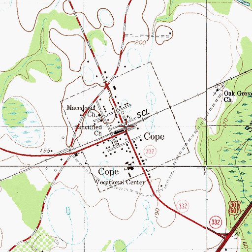 Topographic Map of Cope, SC
