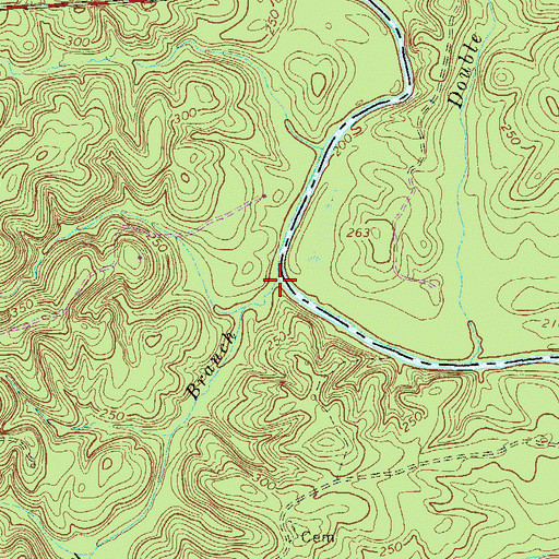 Topographic Map of Cosey Branch, SC