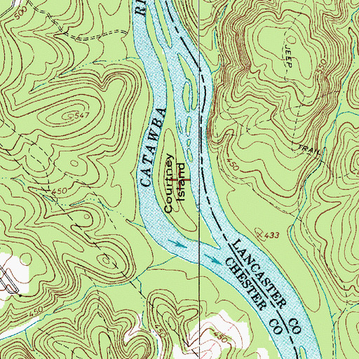 Topographic Map of Courtney Island, SC