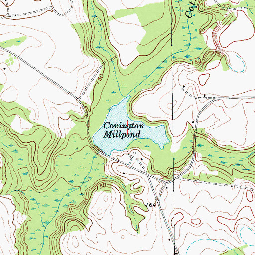 Topographic Map of Covington Millpond, SC