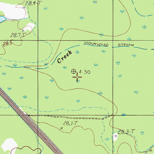 Topographic Map of Cow Castle Creek, SC