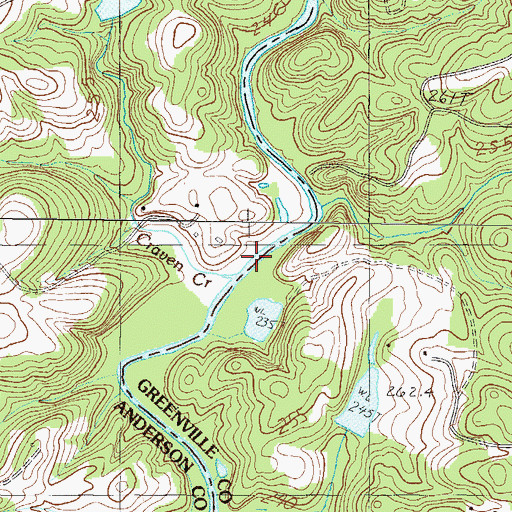 Topographic Map of Craven Creek, SC