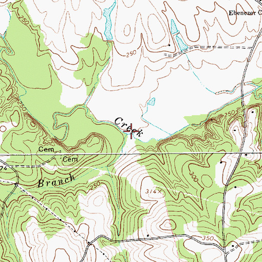 Topographic Map of Crews Branch, SC