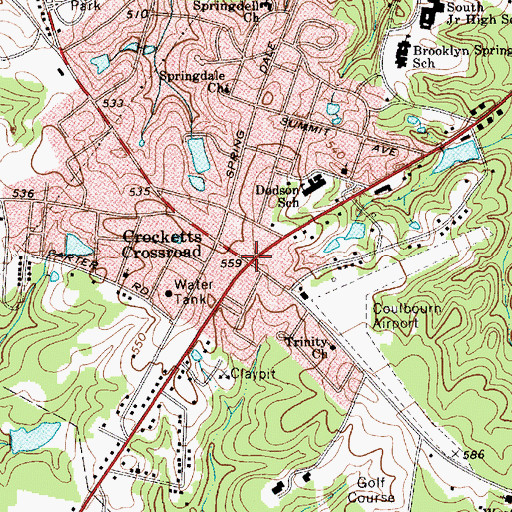 Topographic Map of Crocketts Crossroad, SC