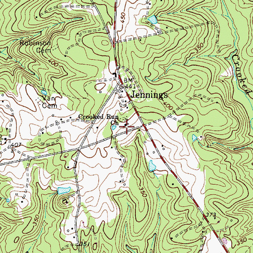 Topographic Map of Crooked Run Church, SC
