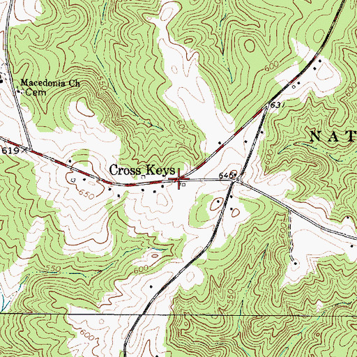 Topographic Map of Cross Keys, SC